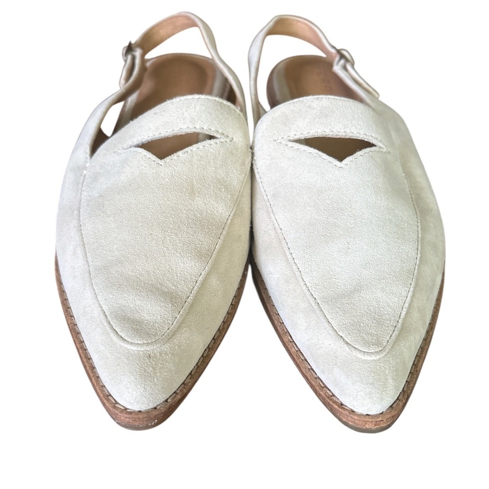 Sperry Top-Sider Saybrook Pointed Toe Slingback Flats, Ivory Nubuck Suede,Size 8 - Picture 5 of 9